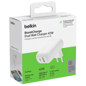 Adaptateur Secteur USB-A + USB-C BELKIN 42W – WCB009VFWH