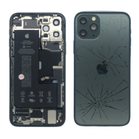 Châssis Complet iPhone 11 Pro Vert – Connecteur de Charge + Batterie (Original Demonté) – Cassé