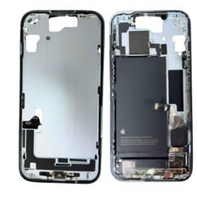 Chassis iPhone 15 Bleu sans Vitre Arrière avec Batterie sans Connecteur de Charge (Original Demonté) – Grade B