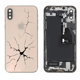 Chassis Complet iPhone XS Max Or – Connecteur de Charge + Sans Batterie (Original Demonté) – Cassé