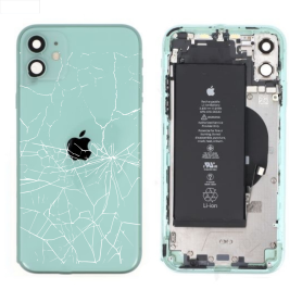 Châssis Complet iPhone 11 Vert – Connecteur de Charge + Batterie (Origine Demonté) – Cassé