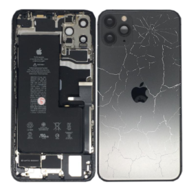 Châssis Complet iPhone 11 Pro Noir – Connecteur de Charge + Batterie (Origine Demonté) – Cassé