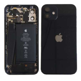 Châssis Complet iPhone 12 Noir – Sans Connecteur de Charge + Batterie (Origine Demonté) – Grade B