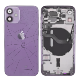 Châssis Complet iPhone 12 Mini Violet – Connecteur de Charge sans Batterie (Original Demonté) – Cassé