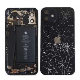 Châssis Complet iPhone 12 Noir – Connecteur de Charge avec Batterie (Origine Demonté) – Cassé