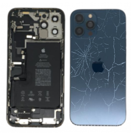 Châssis Complet iPhone 12 Pro Max Bleu – Connecteur de Charge + Batterie (Origine Demonté) – Cassé
