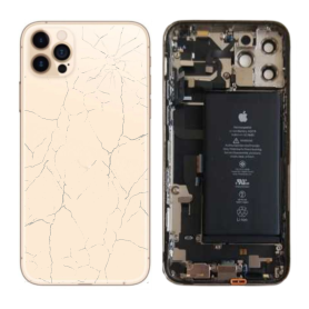 Châssis Complet iPhone 12 Pro Max Or – Connecteur de Charge + Batterie (Origine Demonté) – Cassé