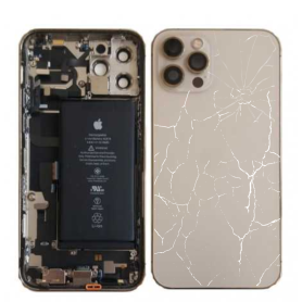 Châssis Complet iPhone 12 Pro Or – Connecteur de Charge + Batterie (Original Demonté) – Cassé