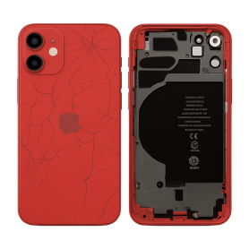 Châssis Complet iPhone 12 Rouge – Sans Connecteur de Charge + Batterie (Origine Demonté) – Cassé