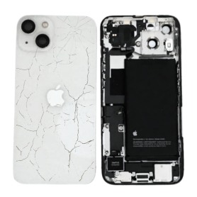 Châssis Complet iPhone 13 Blanc – Connecteur de Charge + Batterie (Origine Demonté) – Cassé