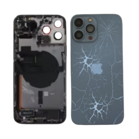 Châssis Complet iPhone 13 Pro Max Bleu Alpin – Connecteur de Charge sans Batterie (Origine Demonté) – Cassé