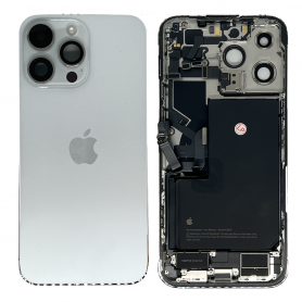 Chassis Complet iPhone 14 Pro Max Blanc eSIM US – Connecteur de Charge + Batterie (Origine Demonté) – Grade B
