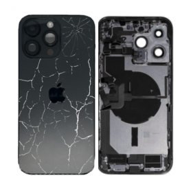 Châssis Complet iPhone 14 Pro Max Noir – Connecteur de Charge – Sans Batterie (Original Demonté) – Cassé