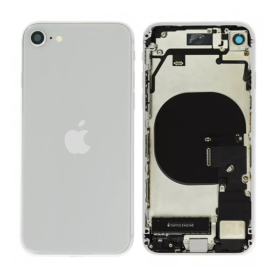 Châssis Complet iPhone SE 2020 Blanc – Connecteur de Charge Sans Batterie (Original Demonté) Grade A