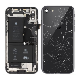 Chassis Complet iPhone SE 2020 Noir – Connecteur de Charge + Batterie (Original Demonté) – Cassé
