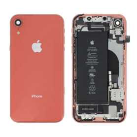 Châssis Complet iPhone XR Corail – Connecteur de Charge + Batterie (Origine Demonté) – Grade AB