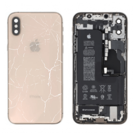 Châssis Complet iPhone XS Or – Connecteur de Charge + Batterie (Original Demonté) – Cassé