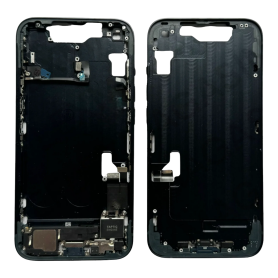 Châssis iPhone 14 Noir – Connecteur de Charge Sans Batterie sans Vitre Arrière (Original Demonté) – Grade AB