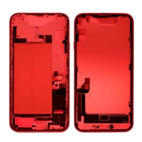 Châssis iPhone 14 Rouge – Connecteur de Charge Sans Batterie sans Vitre Arrière (Origine Demonté) – Grade AB