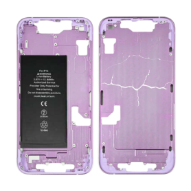 Châssis iPhone 14 Violet – sans Connecteur de Charge avec Batterie sans Vitre Arrière (Origine Demonté) – Cassé