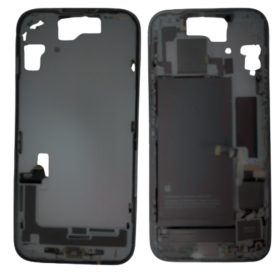 Chassis iPhone 15 Noir Sans Vitre Arrière Sans Connecteur de Charge avec Batterie (Origine Demonté) – Grade B