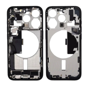Chassis iPhone 15 Pro sans Vitre Arrière sans Batterie Titane Noir eSIM US (Origine Demonté) Grade AB
