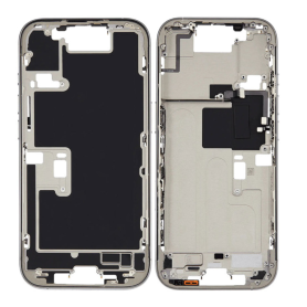 Châssis iPhone 16 Pro sans Vitre Arrière sans Batterie Titane Naturel (Original Demonté) Grade A