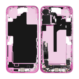 Chassis iPhone 16 sans Vitre Arrière sans Batterie Rose (Origine Demonté) Grade AB