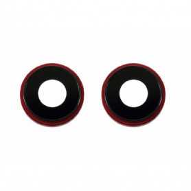 Contour / Vitre cache caméra arrière iPhone 8 Rouge (à souder)