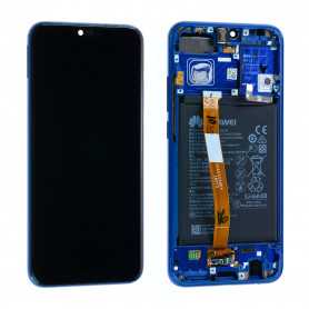 Ecran Huawei Honor 10 Bleu Sur Châssis + Batterie 02351XBP (Service pack)