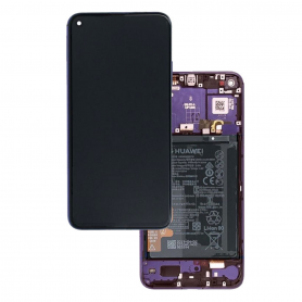 Ecran Huawei Honor 20 / Nova 5T Violet Sur Châssis + Batterie (Service Pack) – 02353EBH