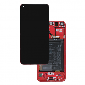 Ecran Huawei Honor View 20 Rouge Sur Châssis + Batterie (Service Pack) – 02352JKR
