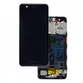 Ecran Huawei P10 Noir Sur Châssis + Batterie (Service Pack) – 02351DGP