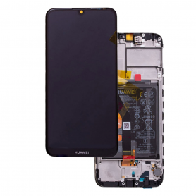 Ecran Huawei Y6 2019 Noir Sur Châssis + Batterie (Service Pack) – 02352LVM-02352LVN-02352LVH