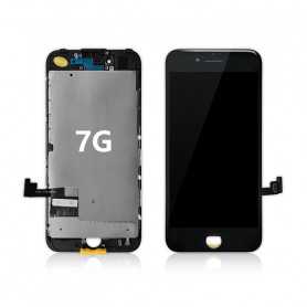 Ecran iPhone 7 Noir + Plaque métal + Joint Adhésif (OEM) Alternative d&rsquo;origine