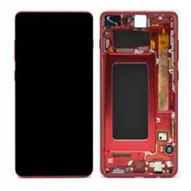 Ecran Samsung Galaxy S10 Plus (G975) Rouge + Châssis (Service Pack) – GH82-18849H-18834H