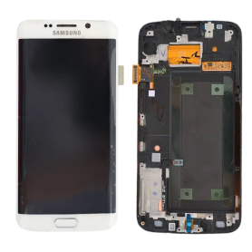 Ecran Samsung Galaxy S6 Edge (G925F) Blanc + Chassis (Original Démonté) – Grade A