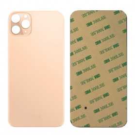 Vitre arrière iPhone 11 Pro Max Or (Grand trou) Sans Logo
