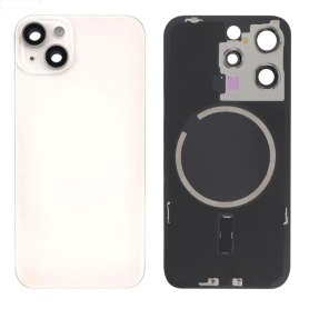 Vitre Arrière iPhone 14 Blanc Avec MagSafe (Grand trou) Sans Logo