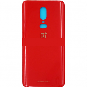 Vitre arrière OnePlus 6T Rouge + Adhesif (Sans Logo)