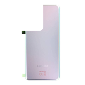 Vitre arrière Samsung Galaxy S21 5G (G991B) Phantom Argent Sans Contour lentille (Original Démonté) Grade AB
