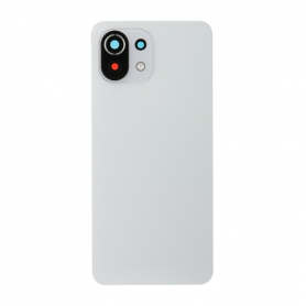 Vitre arrière Xiaomi Mi 11 Lite 4G / 5G Blanc + Adhesif (Sans Logo)