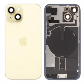 Vitre Arrière iPhone 15 Jaune Avec MagSafe (Origine Demonté) – Grade A