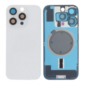 Vitre Arrière iPhone 16 Pro Max Titane Argent Avec MagSafe (Grand trou) Sans Logo