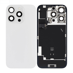 Vitre Arrière iPhone 16 Pro Titane Argent Avec MagSafe (Grand trou) Sans Logo