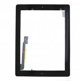 Vitre Tactile iPad 3 (A1416/A1430/A1403) Noir avec Bouton Home + Autocollant