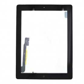 Vitre Tactile iPad 4 (A1458/A1459/A1460) Noir avec Bouton Home + Autocollant